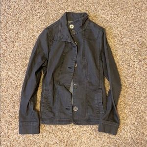 Gray stretchy Prana utility coat jacket, size S